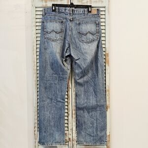 WRANGLER RELAXED STRAIGHT JEANS Mens 34x30 Medium Wash Casual Western Denim